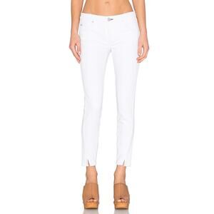 AMO Denim The Twist Jeans‎ Sea Salt Size 8 29 Off White Distressed Slit Ankle